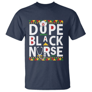 Dope Black Nurse T Shirt Proud Afro Melanin RN Black History Pride TS02 Navy Printyourwear