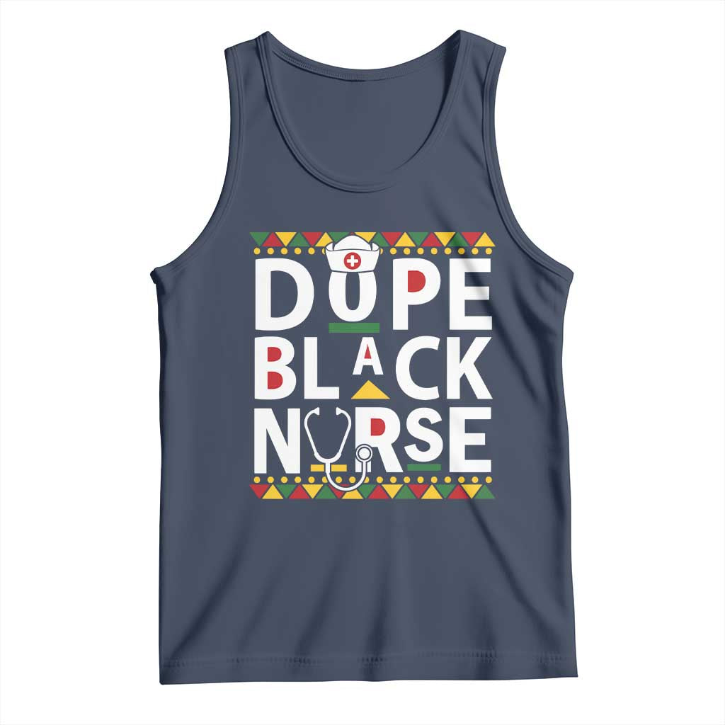 Dope Black Nurse Tank Top Proud Afro Melanin RN TS02 Navy Print Your Wear