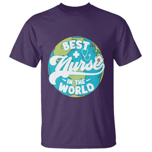 Nurse Appreciation T Shirt Best Nurse In The World Nursing Scrub Life TS02 Purple Printyourwear