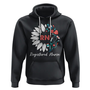 Registered Nurse Hoodie RN Pride Scrub Life Empowering Caregivers Sunflower TS02 Black Printyourwear