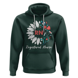 Registered Nurse Hoodie RN Pride Scrub Life Empowering Caregivers Sunflower TS02 Dark Forest Green Printyourwear