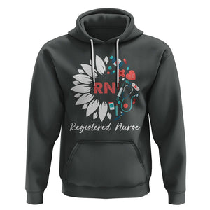 Registered Nurse Hoodie RN Pride Scrub Life Empowering Caregivers Sunflower TS02 Dark Heather Printyourwear