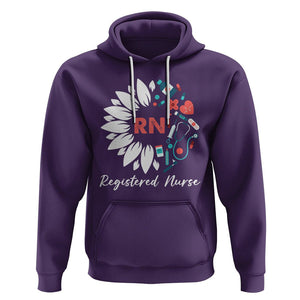 Registered Nurse Hoodie RN Pride Scrub Life Empowering Caregivers Sunflower TS02 Purple Printyourwear