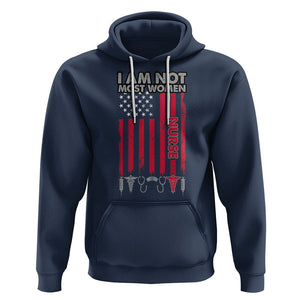 Proud Nurse Hoodie I Am Not Most Women Medical Caregivers Nursing Scrub Life American Flag TS02 Navy Printyourwear