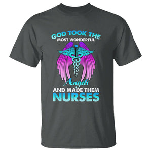 Proud Nurse T Shirt God Took The Most Wonderful Angels And Made Them Nurses Empowering Caregivers TS02 Dark Heather Printyourwear