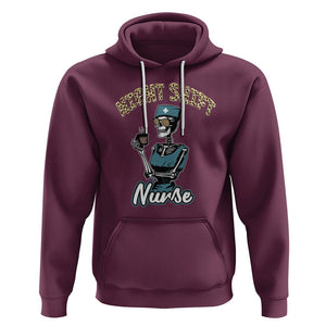 Funny Nurse Hoodie Funny Night Shift Nurse Skeleton Nurse Halloween RN Nurses Pride, Scrub Life, Nurse Life Pride, Nurse Appreciation Gift for Nurse Week TS02 Maroon Printyourwear