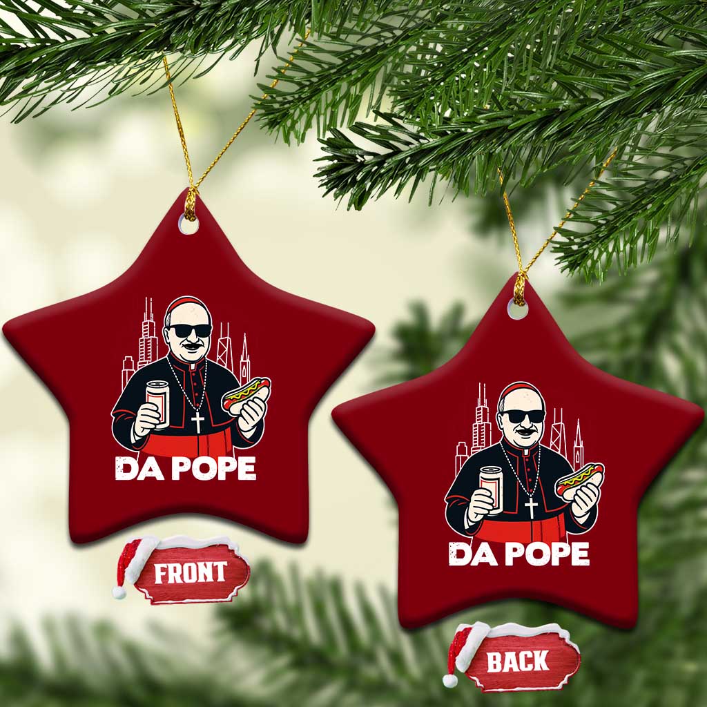 Funny Da Pope Chicago Hot Dog Ceramic Ornament 267th Pope Leo XIV TS02 Print Your Wear