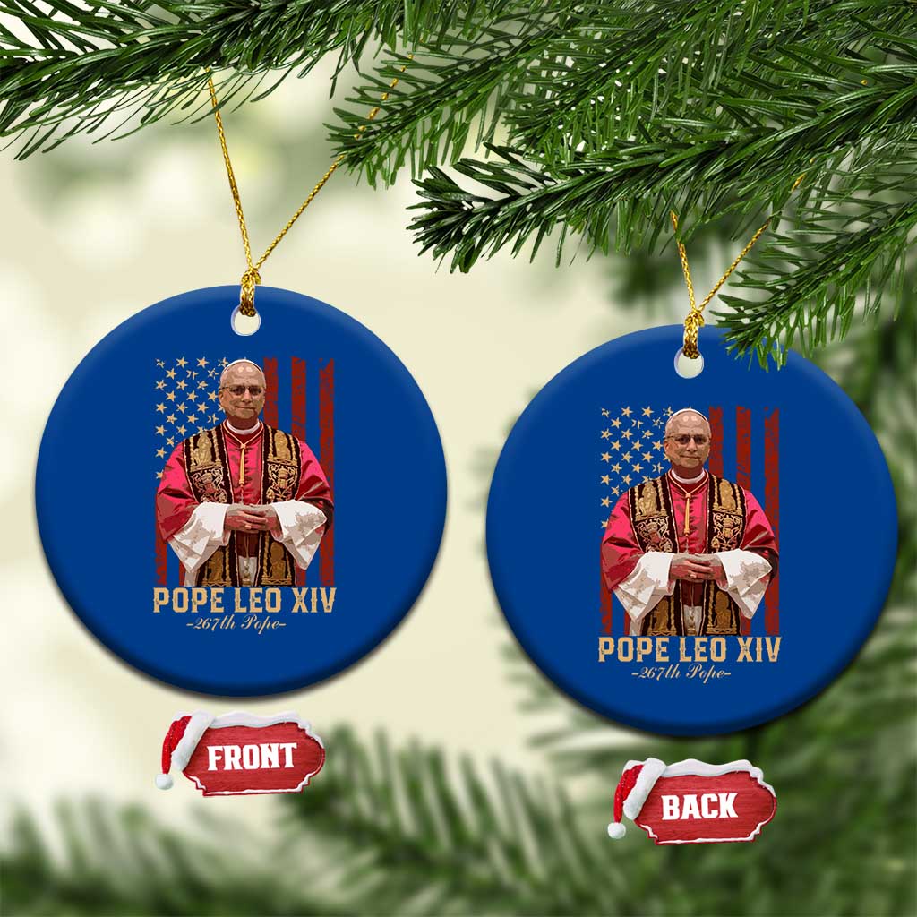 Vintage Pope Leo XIV Ceramic Ornament 267th Pope American Flag TS02 1pc Blue Print Your Wear