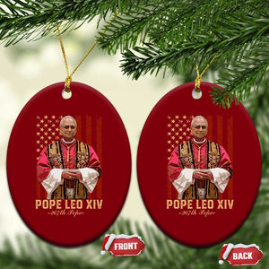 Vintage Pope Leo XIV Ceramic Ornament 267th Pope American Flag TS02 Print Your Wear