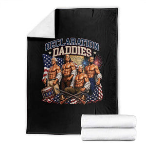 1776 America Declaration Daddies Patriotic Throw Blanket Funny Buff Founding Fathers Muscular Patriots TS02 Black Print Your Wear