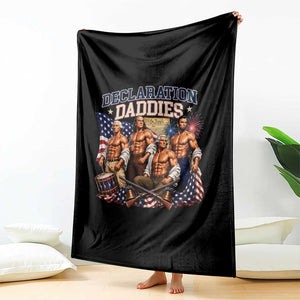1776 America Declaration Daddies Patriotic Throw Blanket Funny Buff Founding Fathers Muscular Patriots TS02 Print Your Wear