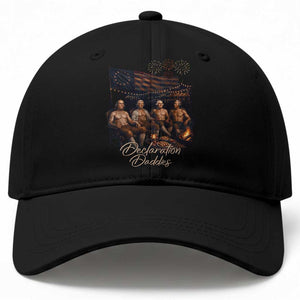 Declaration Daddies Campfire Gathering Graphic Baseball Cap Shirtless Founding Fathers Patriotic Summer 4th of July Celebration TS02 Print Your Wear