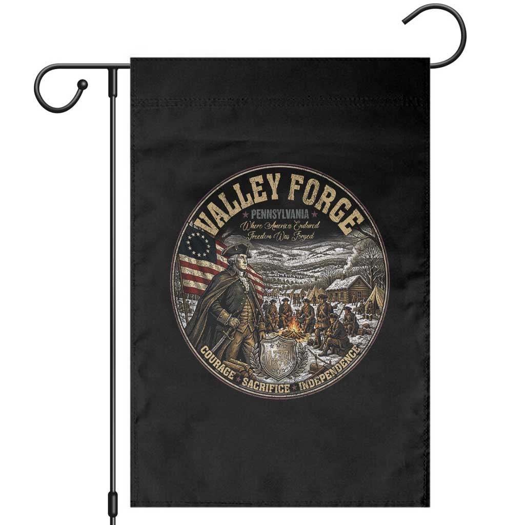 Valley Forge Pennsylvania 1777 George Washington Garden Flag Revolutionary War Vintage American History Graphic TS02 Black Print Your Wear