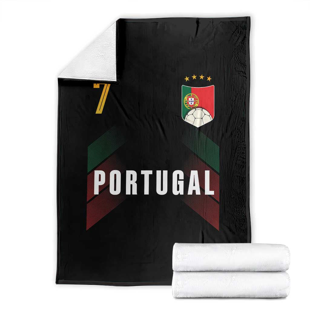 Portugal Soccer Fans Graphic Jersey Style Throw Blanket Proud Portuguese Football Lover TS02 Black Print Your Wear