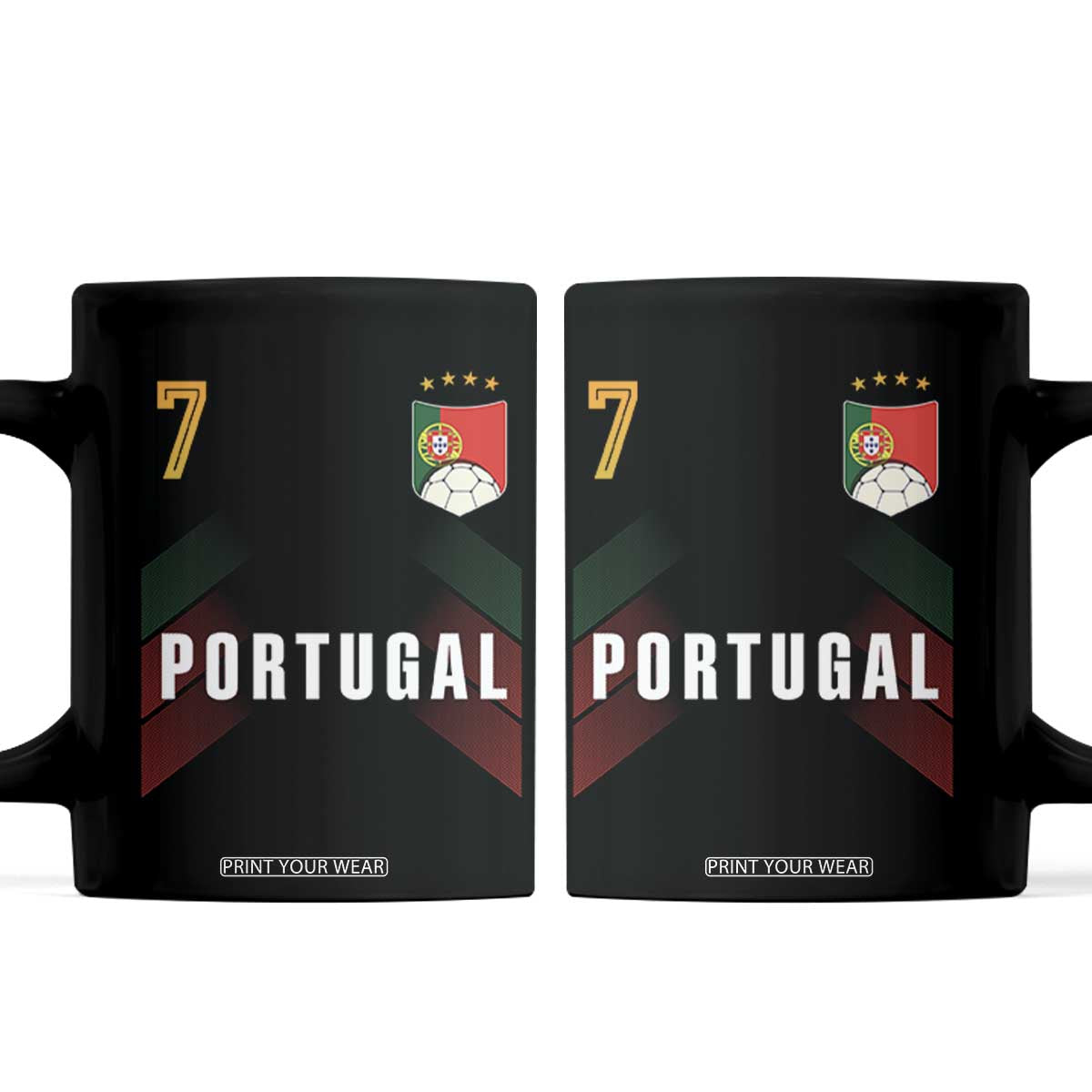 Portugal Soccer Fans Graphic Jersey Style Coffee Mug Proud Portuguese Football Lover TS02 Black Print Your Wear