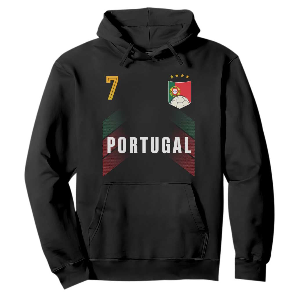 Portugal Soccer Fans Graphic Jersey Style Hoodie Proud Portuguese Football Lover TS02 Black Print Your Wear