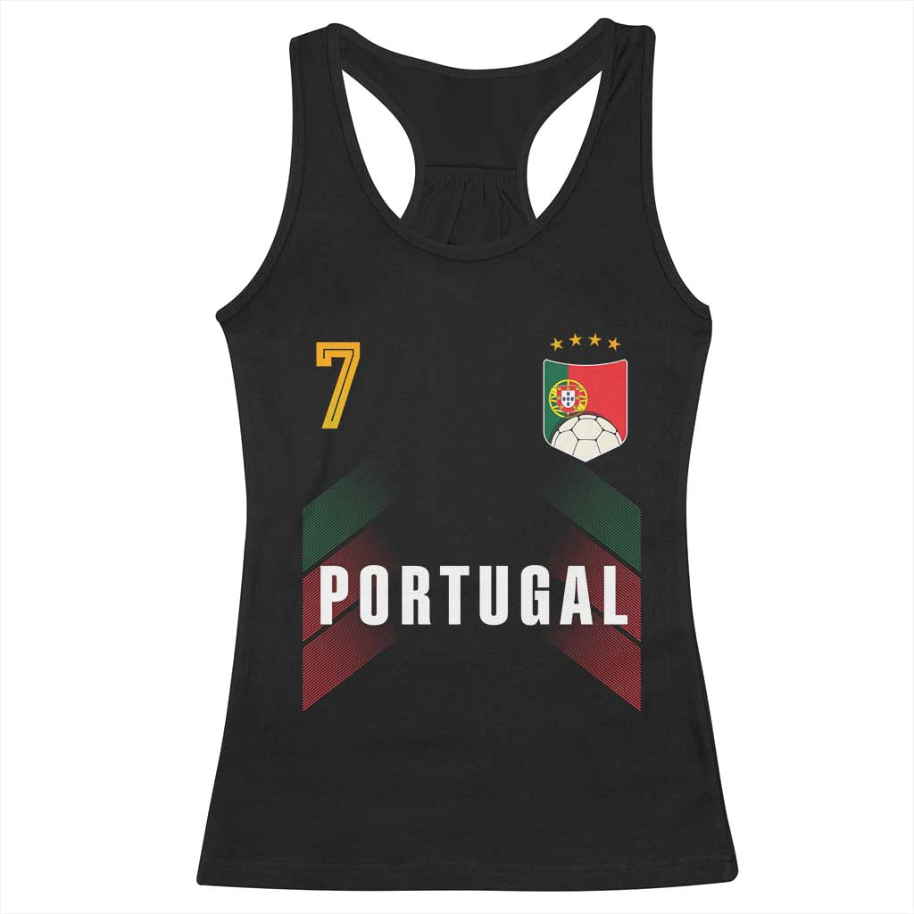 Portugal Soccer Fans Graphic Jersey Style Racerback Tank Top Proud Portuguese Football Lover TS02 Black Print Your Wear