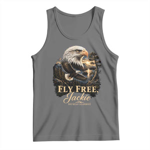 Fly Free Jackie Big Bear Bald Eagle Memorial Tank Top California Valley Sunset Forest Nature Graphic TS02 Black Heather Print Your Wear