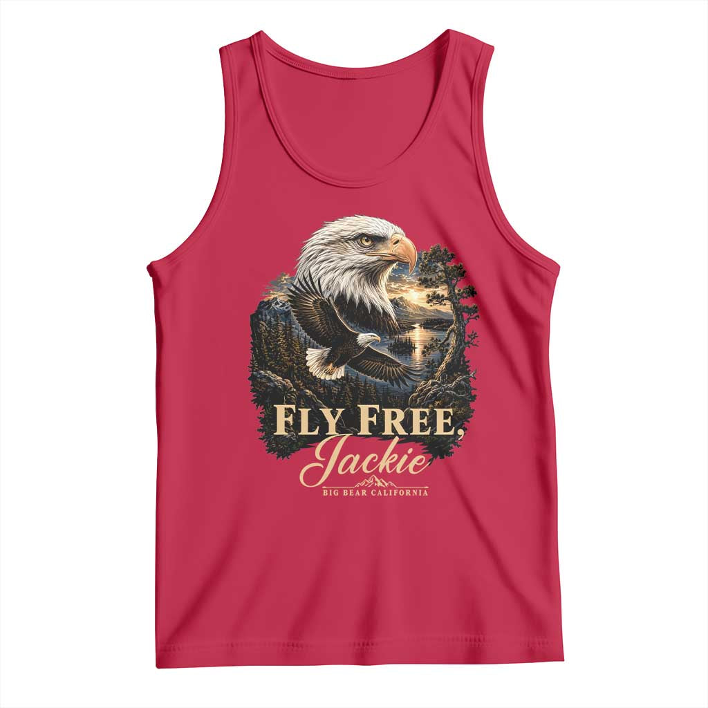 Fly Free Jackie Big Bear Bald Eagle Memorial Tank Top California Valley Sunset Forest Nature Graphic TS02 Red Print Your Wear