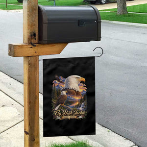 Fly High Jackie Bald Eagle Memorial Garden Flag Scenic Mountain Sunset Lake Nature Graphic TS02 Print Your Wear