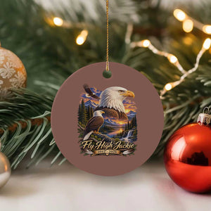 Fly High Jackie Bald Eagle Memorial Ceramic Ornament Scenic Mountain Sunset Lake Nature Graphic TS02 1pc Mocha Print Your Wear