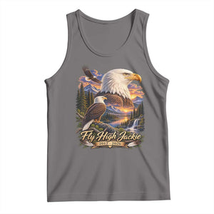 Fly High Jackie Bald Eagle Memorial Tank Top Scenic Mountain Sunset Lake Nature Graphic TS02 Deep Heather Print Your Wear
