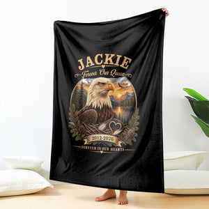 Jackie Forever Our Queen Bald Eagle Memorial Throw Blanket Big Bear Lake Crest Tribute Graphic TS02 Print Your Wear
