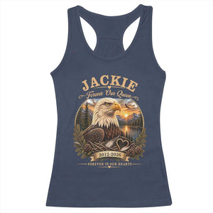Jackie Forever Our Queen Bald Eagle Memorial Racerback Tank Top Big Bear Lake Crest Tribute Graphic TS02 Navy Print Your Wear