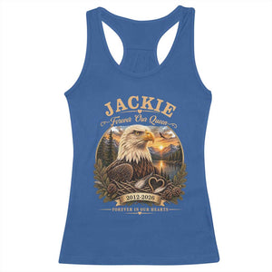 Jackie Forever Our Queen Bald Eagle Memorial Racerback Tank Top Big Bear Lake Crest Tribute Graphic TS02 Royal Blue Print Your Wear
