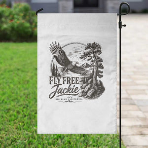 Fly Free Jackie Vintage Etching Soaring Eagle Garden Flag Big Bear Lake Wilderness Graphic TS02 Print Your Wear