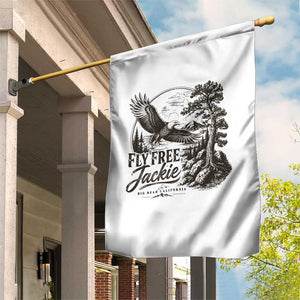 Fly Free Jackie Vintage Etching Soaring Eagle Garden Flag Big Bear Lake Wilderness Graphic TS02 Print Your Wear