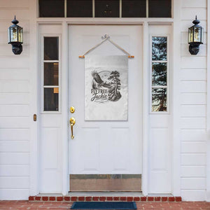 Fly Free Jackie Vintage Etching Soaring Eagle Garden Flag Big Bear Lake Wilderness Graphic TS02 Print Your Wear