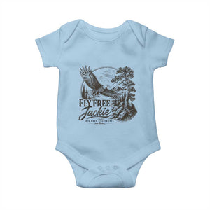 Fly Free Jackie Vintage Etching Soaring Eagle Baby Onesie Big Bear Lake Wilderness Graphic TS02 Light Blue Print Your Wear