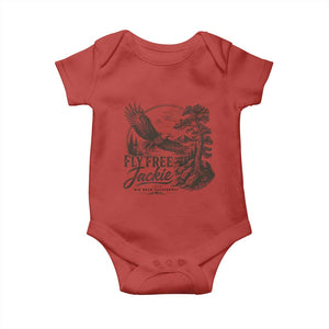 Fly Free Jackie Vintage Etching Soaring Eagle Baby Onesie Big Bear Lake Wilderness Graphic TS02 Red Print Your Wear