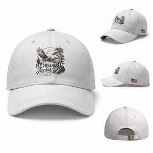 Fly Free Jackie Vintage Etching Soaring Eagle Baseball Cap Big Bear Lake Wilderness Graphic TS02 Baseball Cap Universal Fit White Print Your Wear
