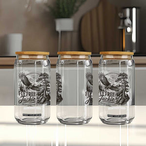 Fly Free Jackie Vintage Etching Soaring Eagle Glass Can Big Bear Lake Wilderness Graphic TS02 Print Your Wear