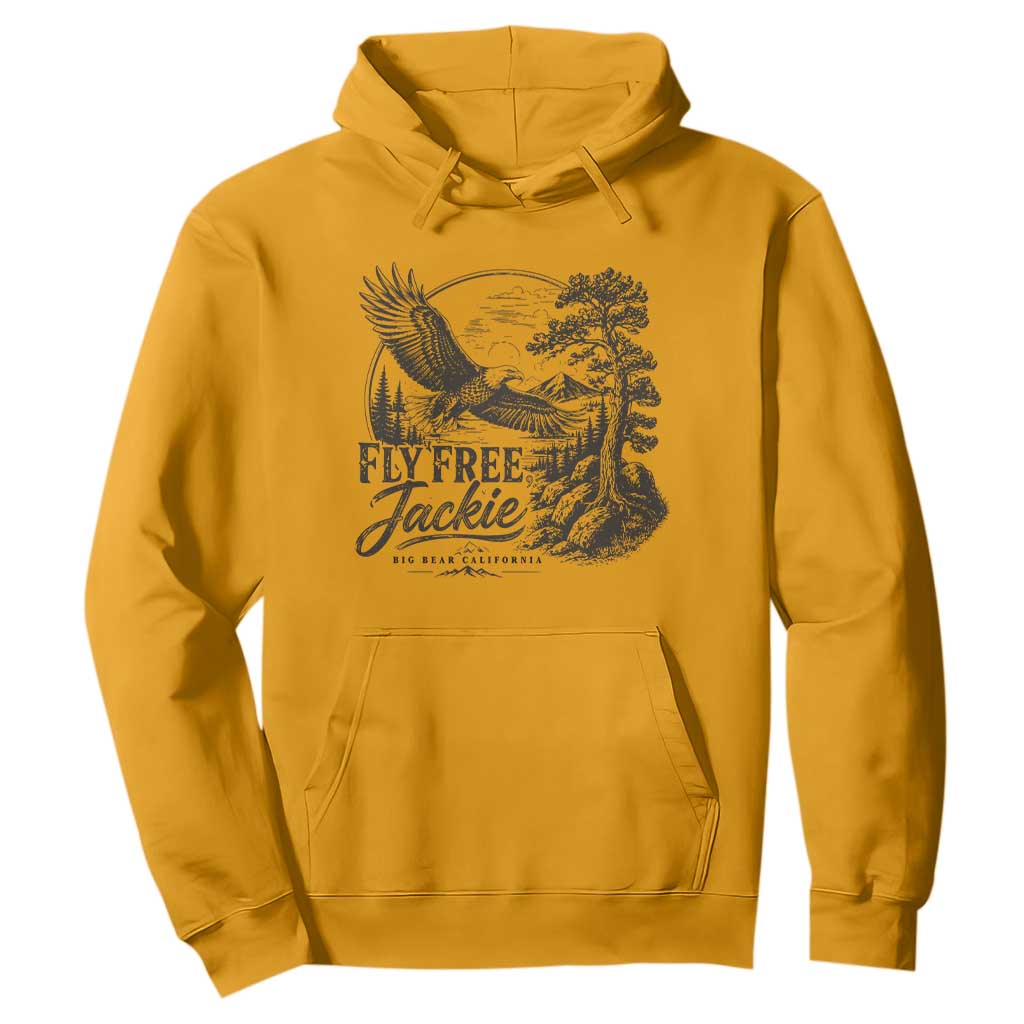 Fly Free Jackie Vintage Etching Soaring Eagle Hoodie Big Bear Lake Wilderness Graphic TS02 Gold Print Your Wear