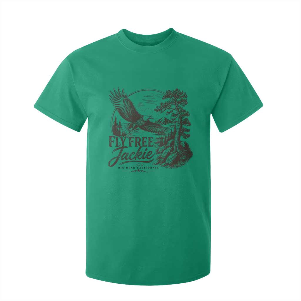 Fly Free Jackie Vintage Etching Soaring Eagle T Shirt For Kid Big Bear Lake Wilderness Graphic TS02 Irish Green Print Your Wear