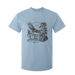 Fly Free Jackie Vintage Etching Soaring Eagle T Shirt For Kid Big Bear Lake Wilderness Graphic TS02 Light Blue Print Your Wear