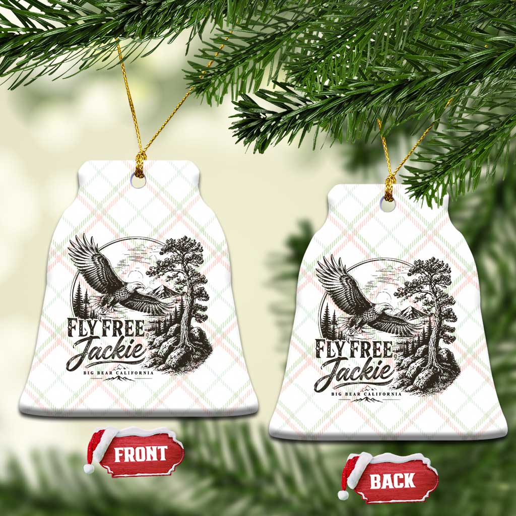 Fly Free Jackie Vintage Etching Soaring Eagle Ceramic Ornament Big Bear Lake Wilderness Graphic TS02 Print Your Wear