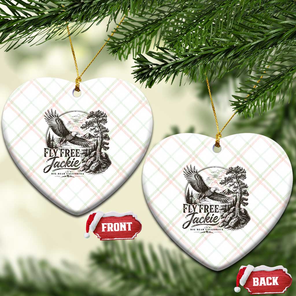 Fly Free Jackie Vintage Etching Soaring Eagle Ceramic Ornament Big Bear Lake Wilderness Graphic TS02 Print Your Wear
