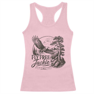 Fly Free Jackie Vintage Etching Soaring Eagle Racerback Tank Top Big Bear Lake Wilderness Graphic TS02 Light Pink Print Your Wear