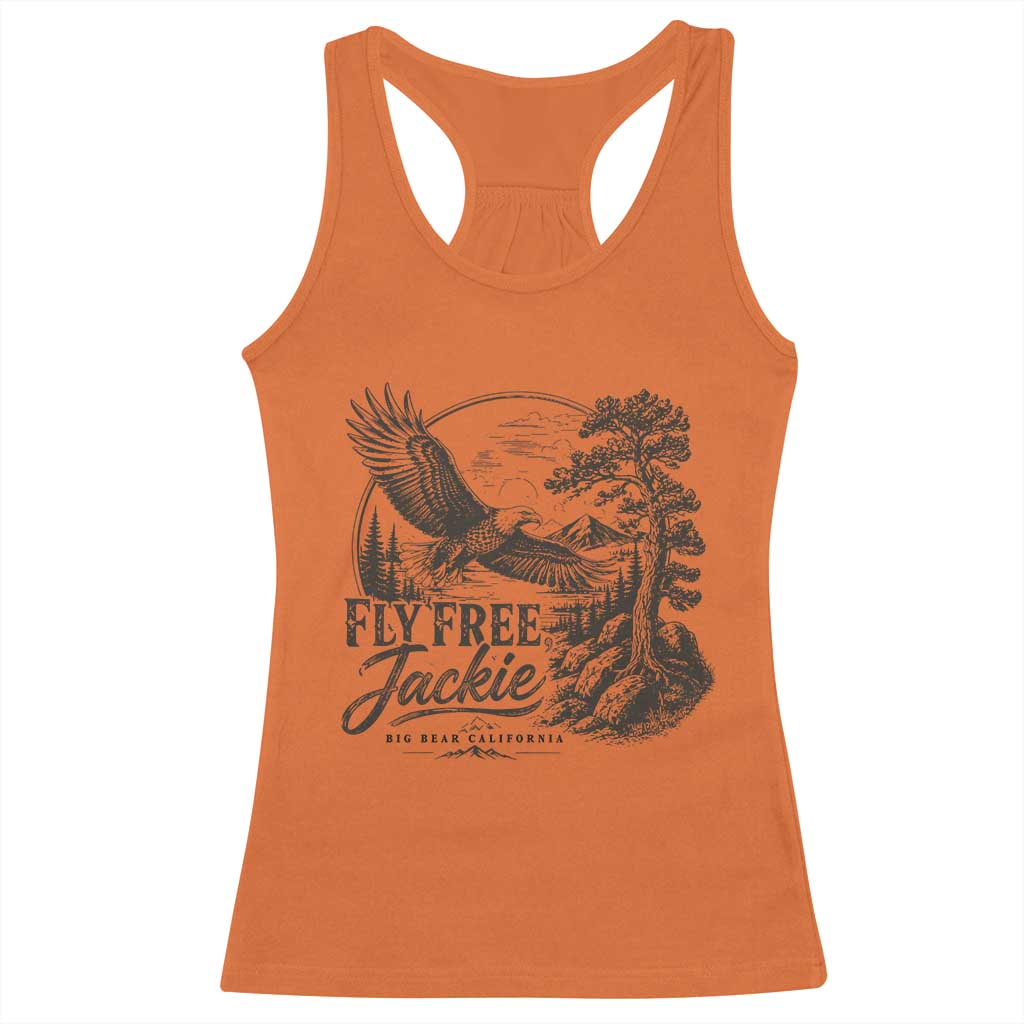 Fly Free Jackie Vintage Etching Soaring Eagle Racerback Tank Top Big Bear Lake Wilderness Graphic TS02 Orange Print Your Wear