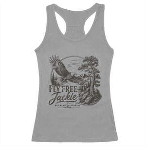 Fly Free Jackie Vintage Etching Soaring Eagle Racerback Tank Top Big Bear Lake Wilderness Graphic TS02 Sport Gray Print Your Wear