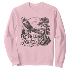 Fly Free Jackie Vintage Etching Soaring Eagle Sweatshirt Big Bear Lake Wilderness Graphic TS02 Light Pink Print Your Wear