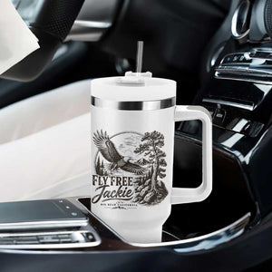 Fly Free Jackie Vintage Etching Soaring Eagle Tumbler With Handle Big Bear Lake Wilderness Graphic TS02 Print Your Wear