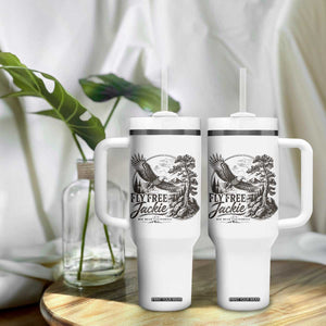 Fly Free Jackie Vintage Etching Soaring Eagle Tumbler With Handle Big Bear Lake Wilderness Graphic TS02 Print Your Wear