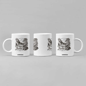 Fly Free Jackie Vintage Etching Soaring Eagle Coffee Mug Big Bear Lake Wilderness Graphic TS02 Print Your Wear