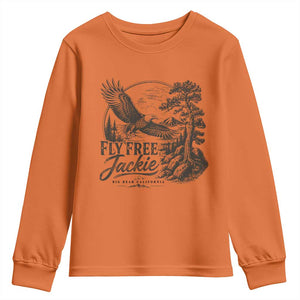 Fly Free Jackie Vintage Etching Soaring Eagle Youth Sweatshirt Big Bear Lake Wilderness Graphic TS02 Orange Print Your Wear