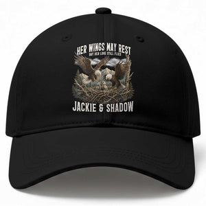 Her Wings May Rest Jackie and Shadow Baseball Cap Bald Eagle Nest Family Tribute Graphic TS02 Print Your Wear